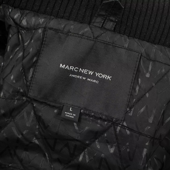 Marc New York Black Wool Polyester Ribbed Inlay Lined Coat. - Picture 7 of 11